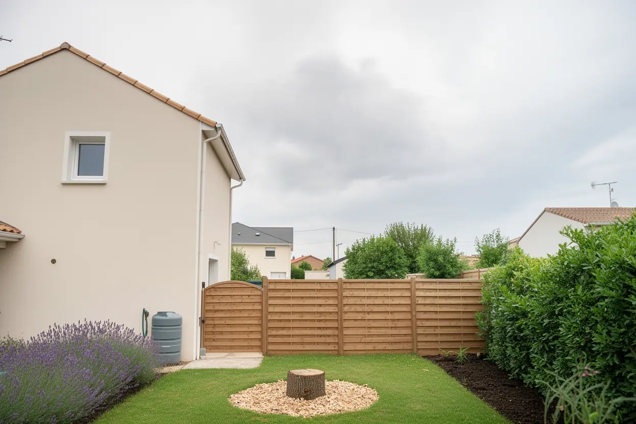 Clôture dégagée après abattage à Aytré