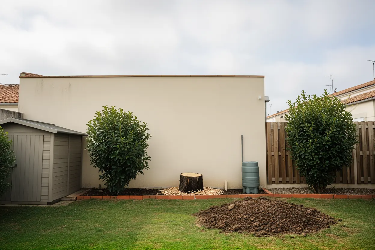 Jardin sécurisé après abattage du cyprès rochelais