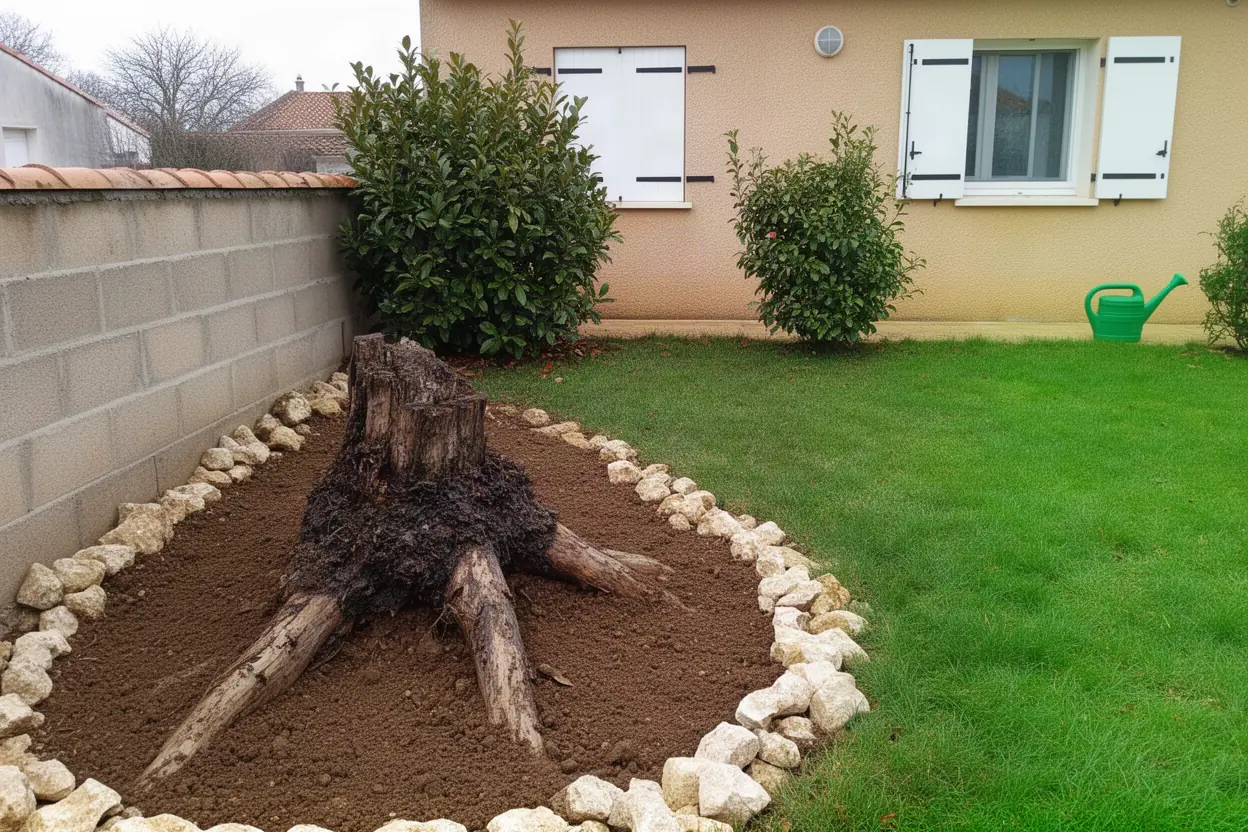 Souche malade près d'un massif à Angoulins